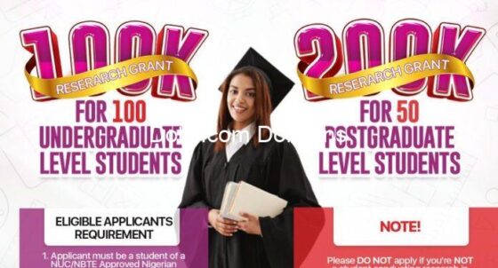 Apply: Grooming Centre University Grants For Undergraduate and Postgraduate In Nigeria (₦20 Million Awards)
