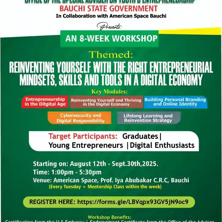 Apply Now: Bauchi Empowerment Workshop for Entrepreneurship Training (Free)