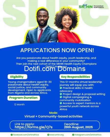 Apply : SRHIN Health Equity Champions 2025/2026 cohort (SHEC)