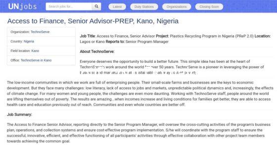 Access to Finance, Senior Advisor at TechnoServe