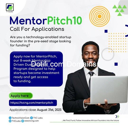 Apply: TVC Labs Mentorpitch 10 Program For Early-Stage Startups
