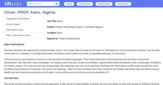 Driver- PREP (Kano state) at Technoserve