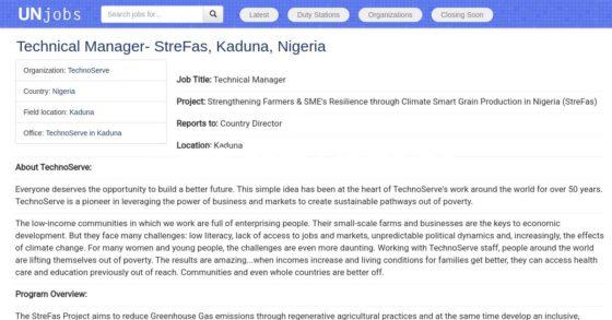 Technical Manager – StreFas at TechnoServe
