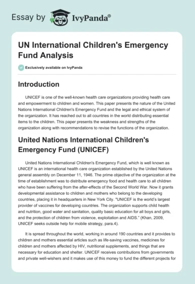 International Consultant – Rapid Education Needs Assessments at United Nations International Children’s Emergency Fund (UNICEF) – 2 Openings